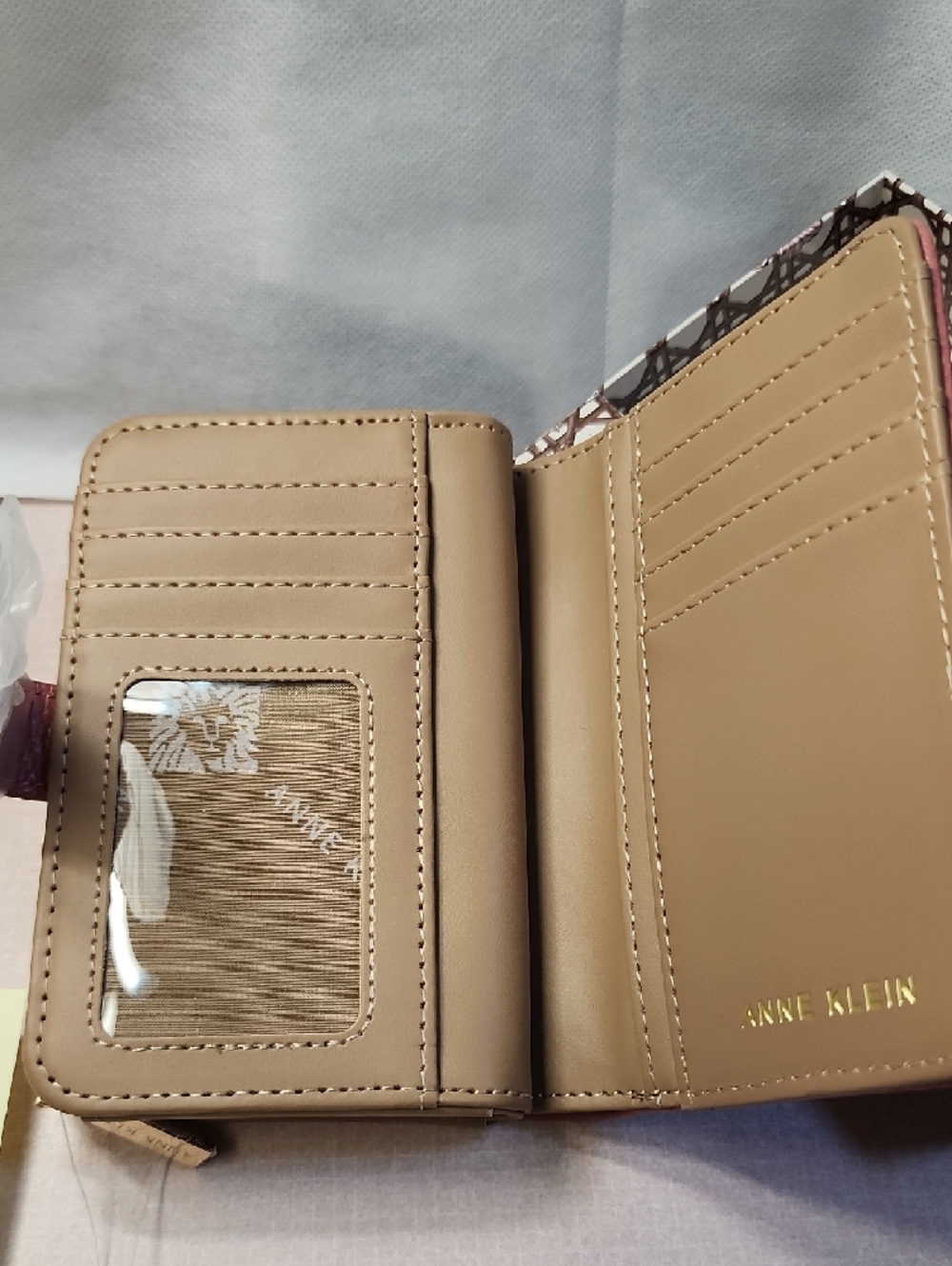 Anne Klein Rose Wallet with Gold Lion Accent - Picture 3 of 7
